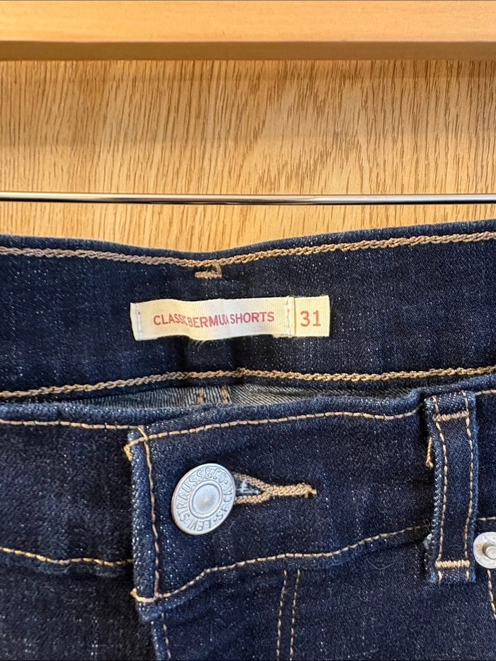 Dark Blue Denim Bermuda Shorts